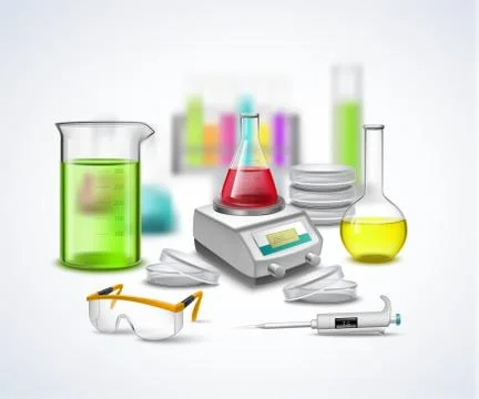 Laboratory Stuff Composition Stock Illustration