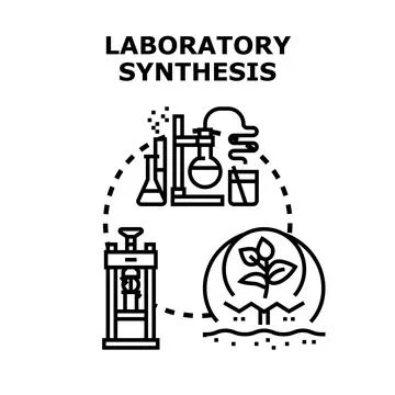Laboratory synthesis process for scientific research and development Stock Illustration