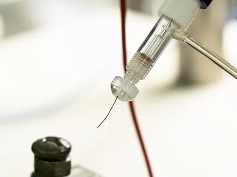 Laboratory syringe Stock Photos