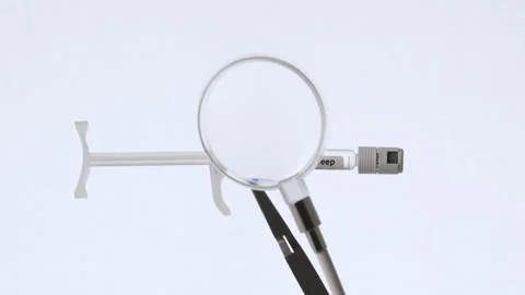 Laboratory Syringe Rotating, Macro Close-Up Stock Footage 317496190