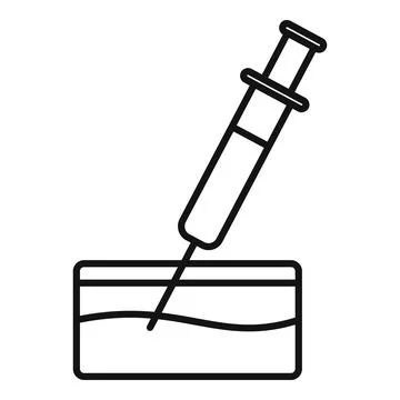 Laboratory syringe taking sample from liquid substance Illustrazione stock