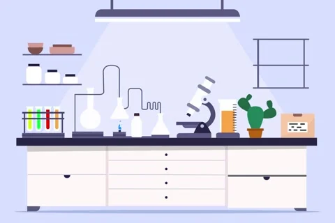 Laboratory Table Unfolding from Cardboard Box Animation Motion Design Stock Footage 340629756
