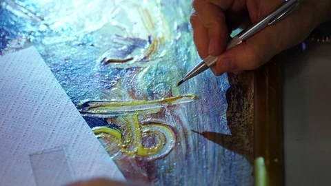 The laboratory takes a sample of the paint for analysis and checks the Stock Footage 81704858