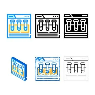 Laboratory test concepts online experiment color icon vector 스톡 일러스트