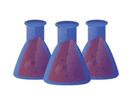 Laboratory test flasks isolated icon Stock Illustration