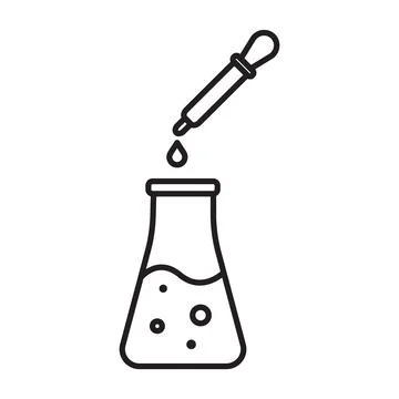 Laboratory test icon Black line art vector logo Stock Illustration