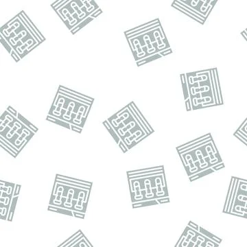 Laboratory test online experiment glyph vector seamless pattern Stock Illustration