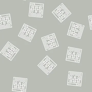 Laboratory test online experiment line vector seamless pattern 库存插图
