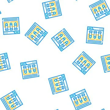 Laboratory test online experiment vector seamless pattern 库存插图