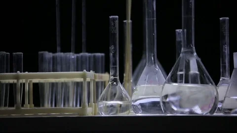 Laboratory test smooth camera look at the bulb. Stock Footage 72152831