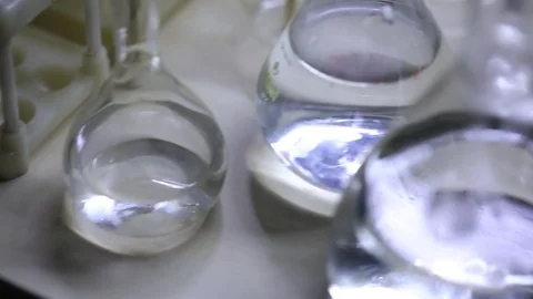 Laboratory test smooth camera look at the bulb. Stock Footage 72152953