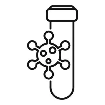 Laboratory test tube with coronavirus sample inside for vaccine research 스톡 일러스트