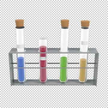 Laboratory Test Tube stand with alpha Stock Illustration