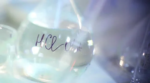 Laboratory test tubes and flasks. Panorama Stock-Footage 53822801