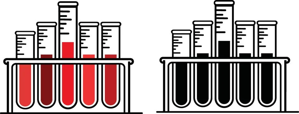 Laboratory test tubes with colored liquid vector 库存插图