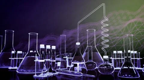 Laboratory test-tubes with digital effects Stock-Illustration