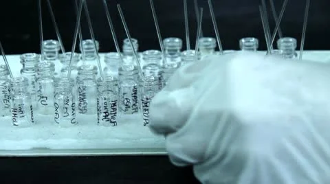 Laboratory test-tubes Stock Footage 10583964