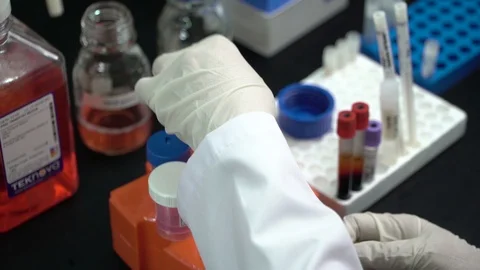 Laboratory test tubes Video stock 127086203