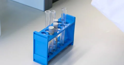 Laboratory test tubes Video stock 136134426