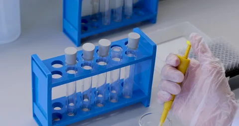 Laboratory test tubes Stock-Footage 136134444
