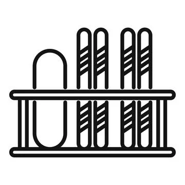 Laboratory test tubes holding stand icon vector outline イラスト素材