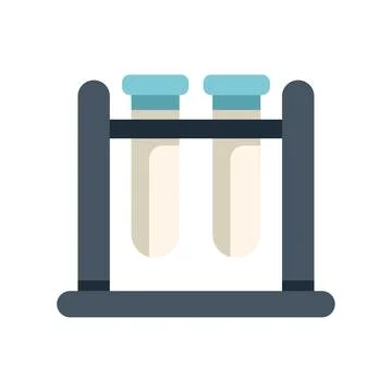 Laboratory test tubes holding stand filled with liquid substance 스톡 일러스트