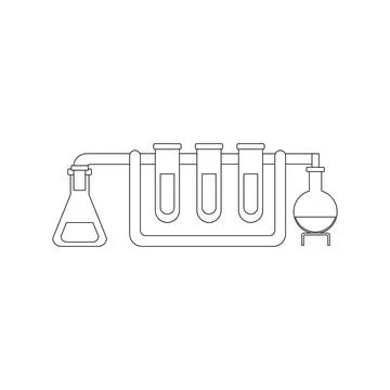 Laboratory test tubes icon on white background Stock Illustration
