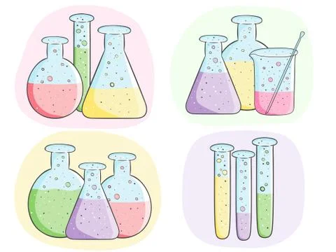 Laboratory test tubes Stock Illustration