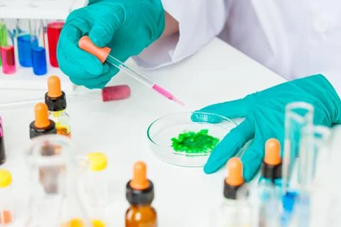 The laboratory test tubes Foto stock