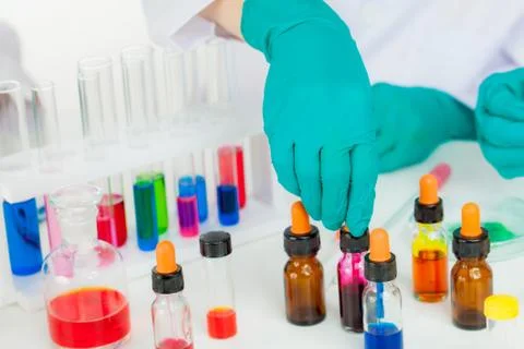 The laboratory test tubes Stock Photos