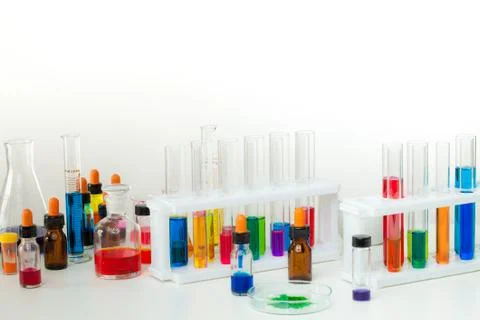 The laboratory test tubes Foto stock