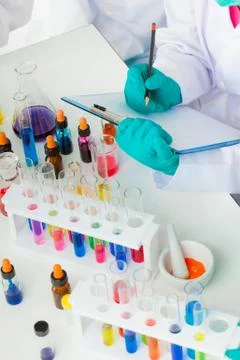 The laboratory test tubes Stock Photos