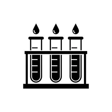 Laboratory Test Tubes in Rack Science Icon 스톡 일러스트