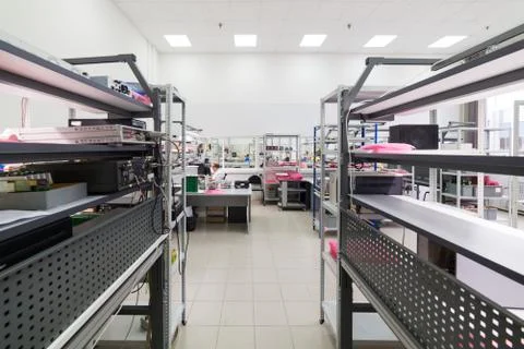 Laboratory for testing and adjustment of electronic equipment. 스톡 사진