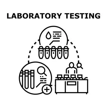 Laboratory testing a blood sample for medical analysis Stock Illustration