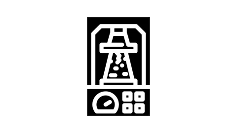 Laboratory testing cement production glyph icon animation Video stock 326730899
