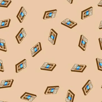 Laboratory testing cement production isometric icon seamless pattern イラスト素材