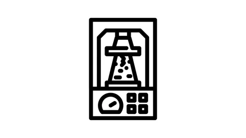 Laboratory testing cement production line icon animation Video stock 326748884