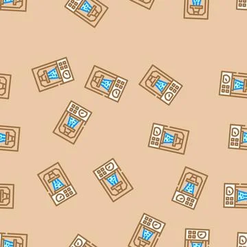 Laboratory testing cement production vector seamless pattern イラスト素材