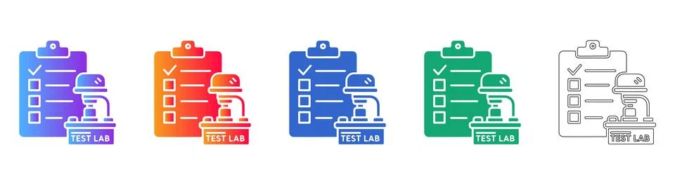 Laboratory Testing Checklist Icons Stock Illustration