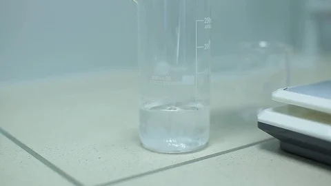 Laboratory testing of chemical reagents. Stock Footage 127777603