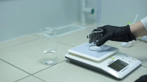 Laboratory testing of chemical reagents. Stock Footage 127777743