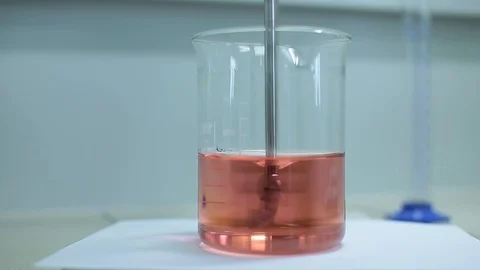 Laboratory testing of chemical reagents. Stock Footage 127777769