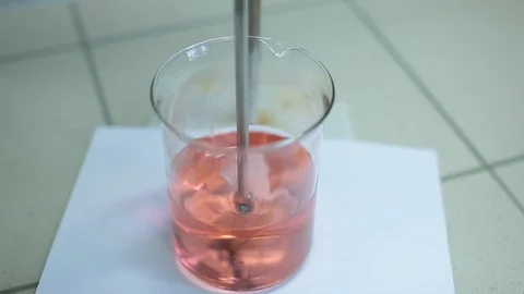 Laboratory testing of chemical reagents. Stock Footage 127778209