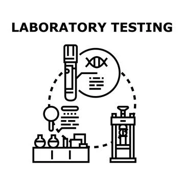 Laboratory testing process of medical research analysis Stock Illustration