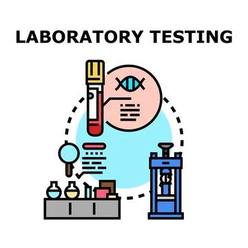 Laboratory testing process of medical research analysis Stock Illustration