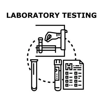 Laboratory testing process with medical samples and results Stock Illustration