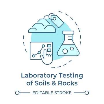 Laboratory testing of soils and rocks soft blue concept icon Stock Illustration