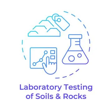 Laboratory testing of soils and rocks blue gradient concept icon Stock Illustration