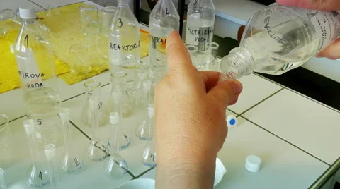 Laboratory Testing of Specific Chemical Compounds Stock Footage 66010138